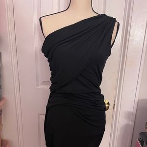 Black Over The Shoulder Dress